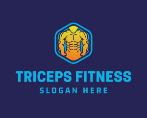 Muscle Fitness Hexagon logo design