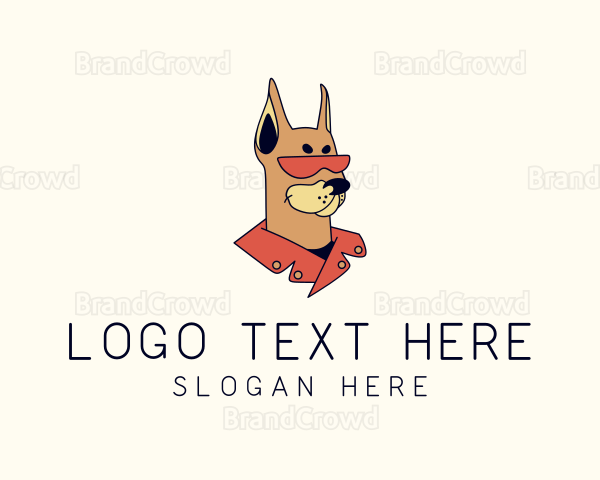 Fashion Dobermann Dog Logo