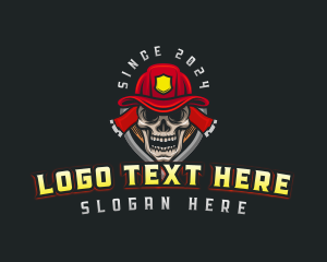 Firefighter - Skull Firefighter Rescue logo design