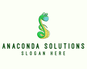 Anaconda - Mask Snake Cartoon logo design