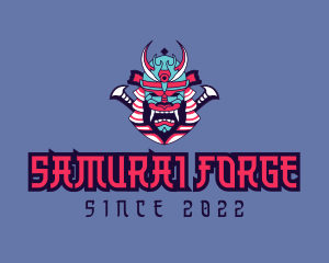 Samurai Oni Mask logo design