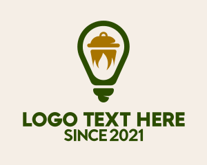 Eatery - Light Bulb Cooking Pot logo design