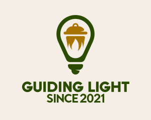 Light Bulb Cooking Pot logo design