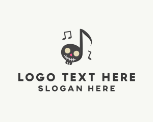 Mexican - Music Note Festive Skull logo design