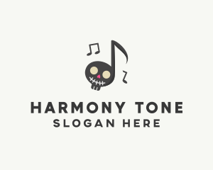 Tone - Music Note Festive Skull logo design