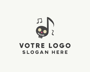 Hymn - Music Note Festive Skull logo design