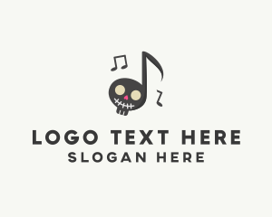 Festival - Music Note Festive Skull logo design