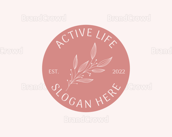 Elegant Floral Leaves Branch Logo