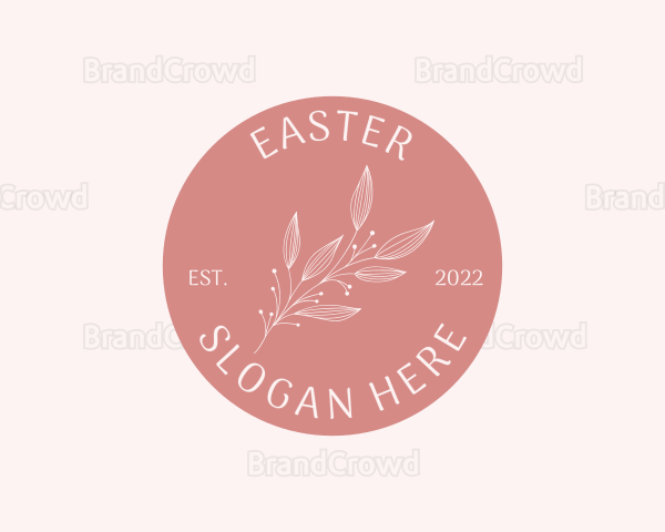 Elegant Floral Leaves Branch Logo