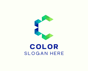 Colorful - Digital Hexagon Letter C logo design