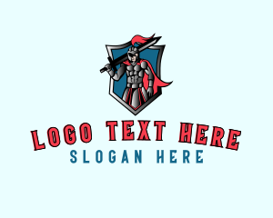 Soldier - Knight Warrior Shield logo design