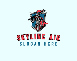Game Clan - Knight Warrior Shield logo design