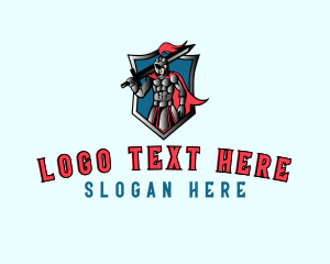 Swordsman - Knight Warrior Shield logo design