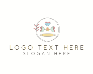 Baking - Rolling Pin Baking Cookies logo design