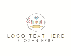 Pastry Chef - Rolling Pin Baking Cookies logo design