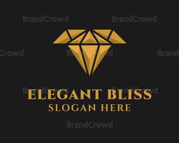 Gold Diamond Letter T Logo