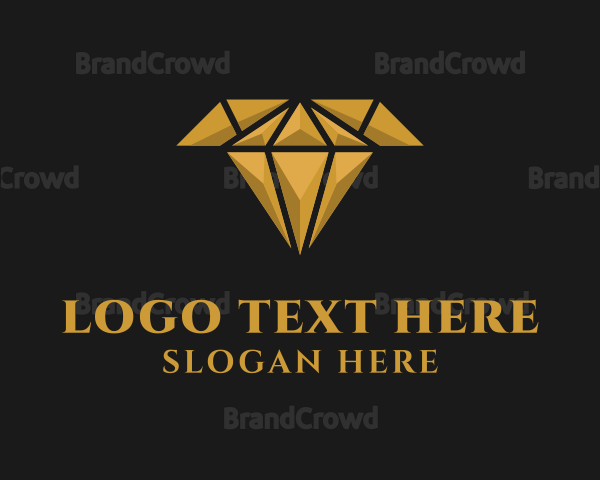 Gold Diamond Letter T Logo