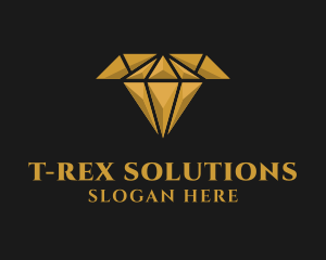 Gold Diamond Letter T logo design