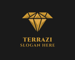 Gold Diamond Letter T logo design