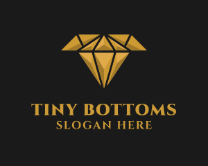 Gold Diamond Letter T logo design