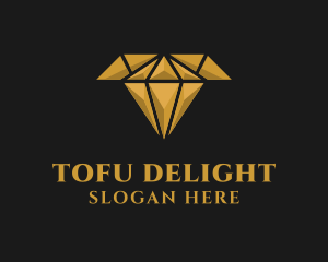 Gold Diamond Letter T logo design