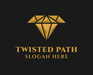 Gold Diamond Letter T logo design