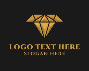 Crystal - Gold Diamond Letter T logo design