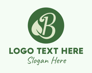Organic Cosmetic Leaf Logo