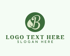 Sustainability - Natural Leaf Letter B logo design