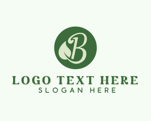 Eco - Natural Leaf Letter B logo design