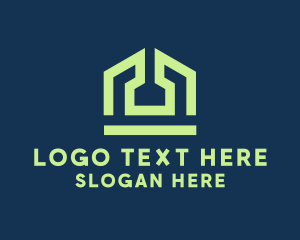 Real Estate - Geometric House Shelter logo design