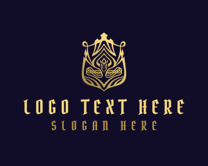 Security - Luxury Golden Shield logo design