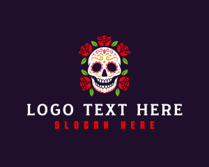 Mexican Skull Rose Logo