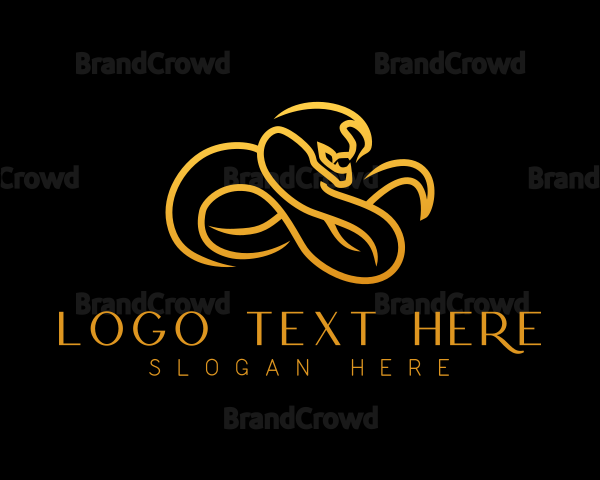 Gold Cobra Reptile Logo