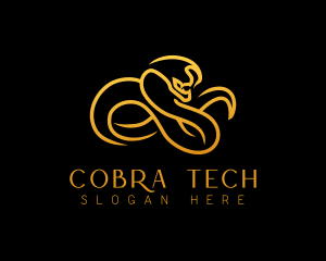 Gold Cobra Reptile logo design