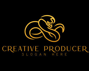 Exotic - Gold Cobra Reptile logo design