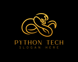 Python - Gold Cobra Reptile logo design