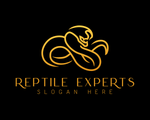 Gold Cobra Reptile logo design