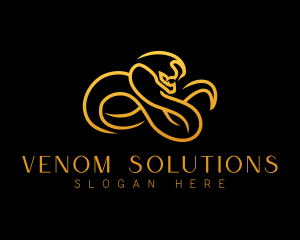 Gold Cobra Reptile logo design