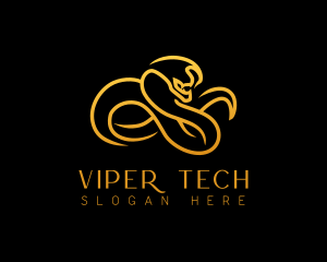 Viper - Gold Cobra Reptile logo design