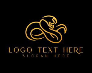 Python - Gold Cobra Reptile logo design