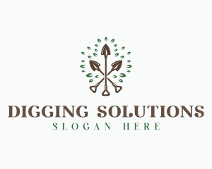 Gardening Shovel Landscaping logo design