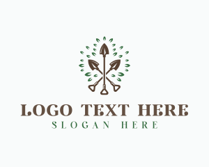 Gardening Shovel Landscaping Logo