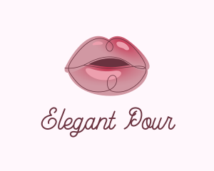 Glossy Full Lips logo design