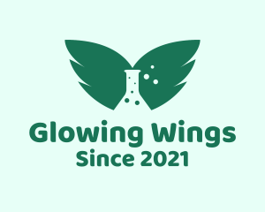 Wings Chemistry Bottle logo design