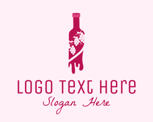 Cellar Door - Wine Bottle Grape Vineyard logo design