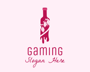 Wine Bottle Grape Vineyard Logo