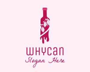 Wine Bottle Grape Vineyard Logo
