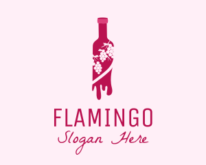 Alcoholic - Wine Bottle Grape Vineyard logo design