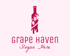 Vineyard - Wine Bottle Grape Vineyard logo design